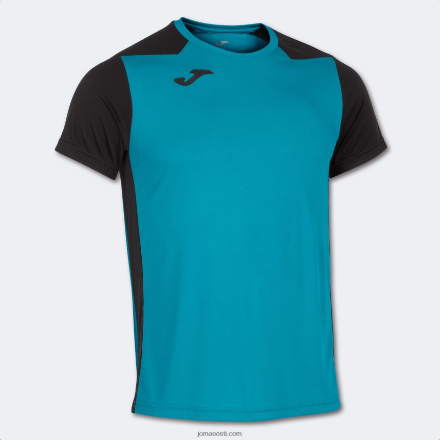 mehed särk lühikeste varrukatega rekord ii DJNBH3346 türkiis must Joma