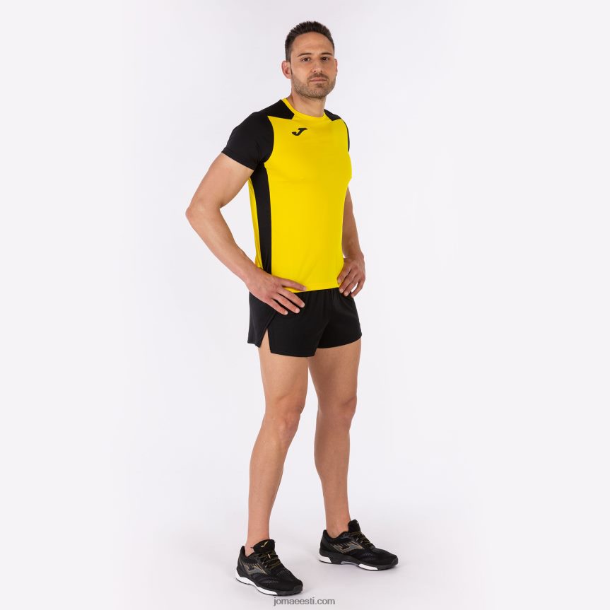 mehed särk lühikeste varrukatega rekord ii DJNBH820 kollane must Joma