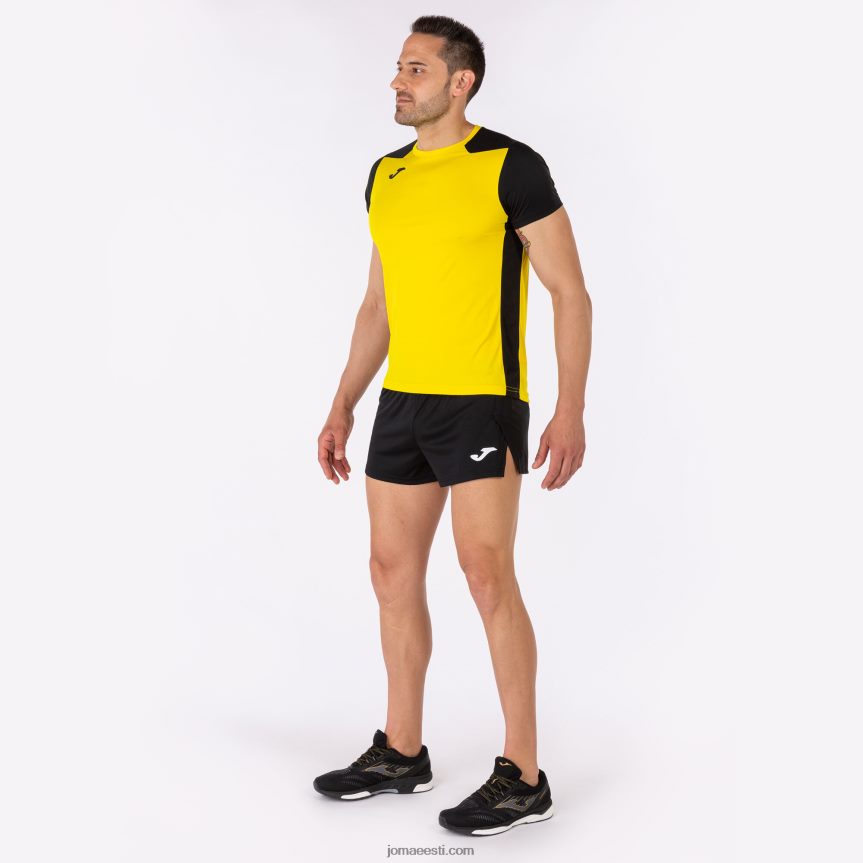 mehed särk lühikeste varrukatega rekord ii DJNBH820 kollane must Joma