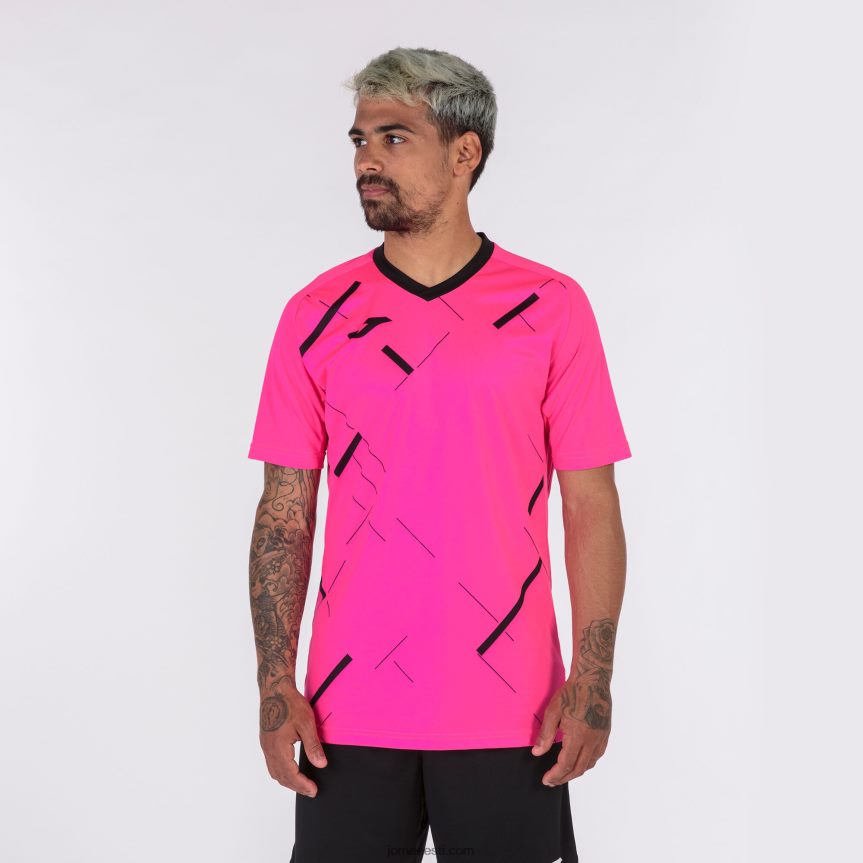mehed särk lühikeste varrukatega tiiger iii DJNBH4541 fluorestseeruv roosa must Joma