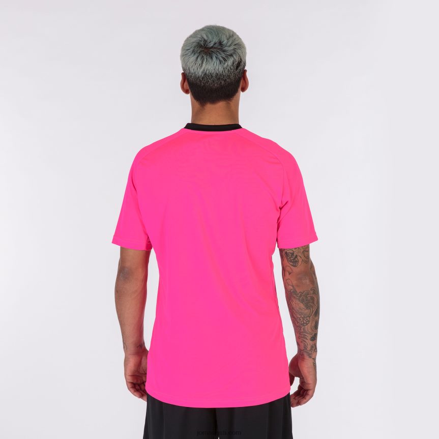 mehed särk lühikeste varrukatega tiiger iii DJNBH4541 fluorestseeruv roosa must Joma