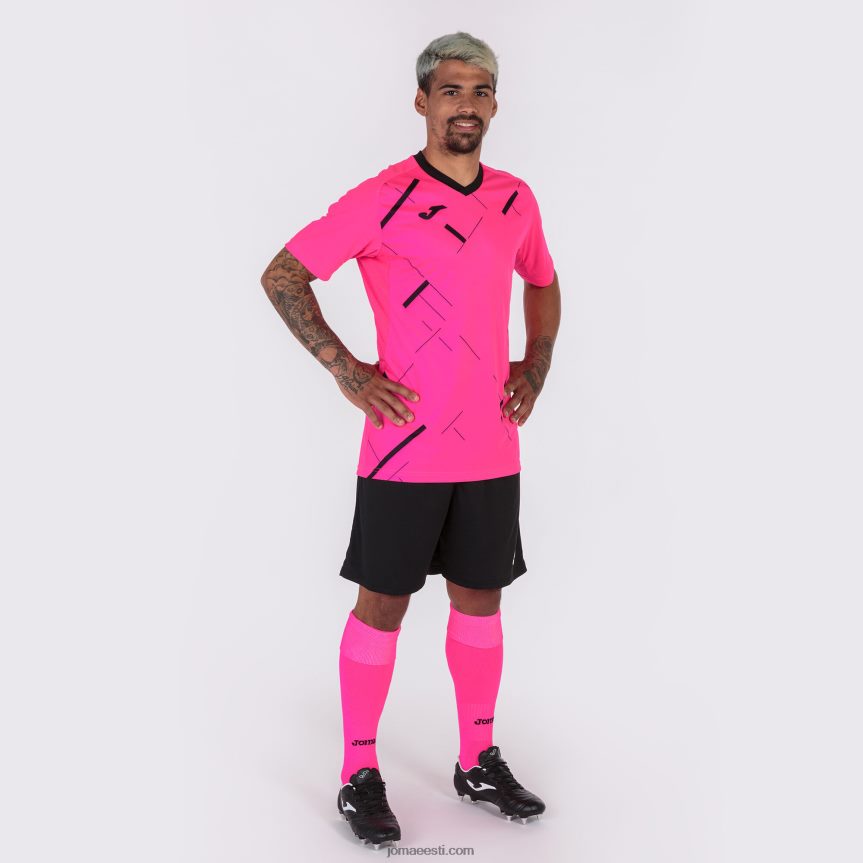mehed särk lühikeste varrukatega tiiger iii DJNBH4541 fluorestseeruv roosa must Joma