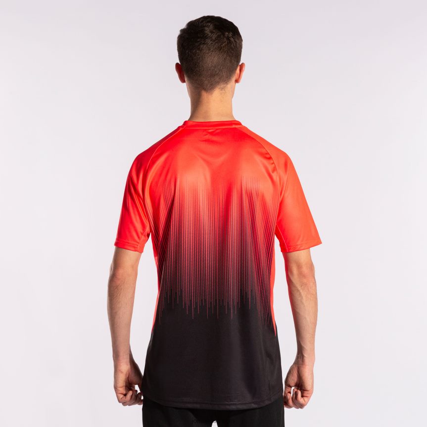 mehed särk lühikeste varrukatega tiiger iv DJNBH3172 must fluorestseeruv korall Joma