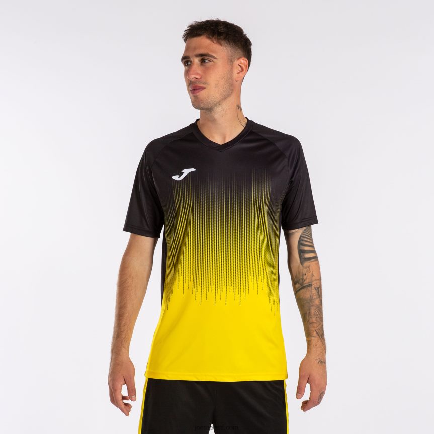 mehed särk lühikeste varrukatega tiiger iv DJNBH3237 kollane must Joma