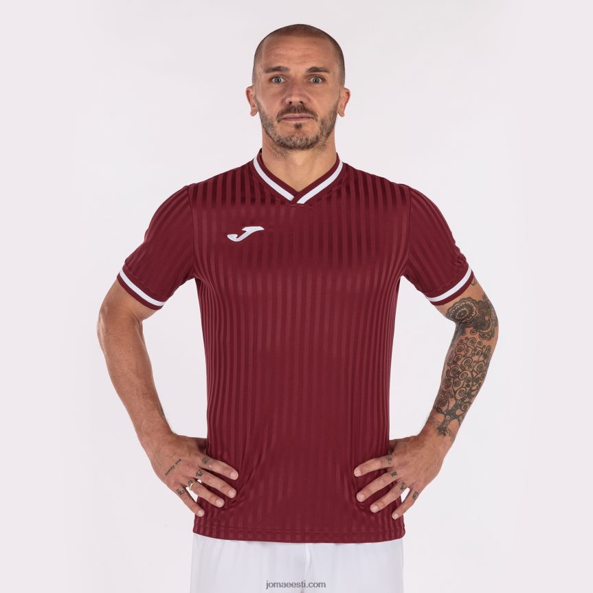 mehed särk lühikeste varrukatega toletum iii DJNBH738 Burgundia Joma