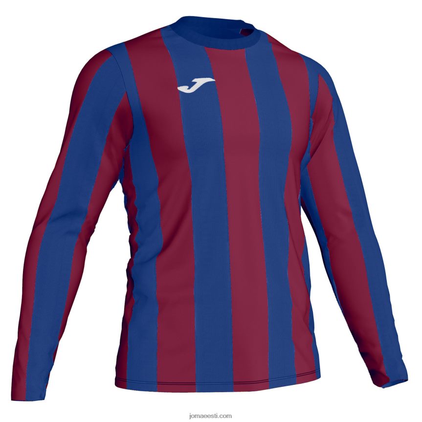 mehed pikkade varrukatega särk inter DJNBH3216 sinine Burgundia Joma