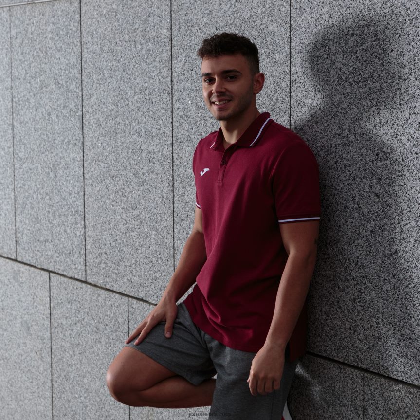 mehed lühikeste varrukatega polosärk ii DJNBH4502 Burgundia Joma