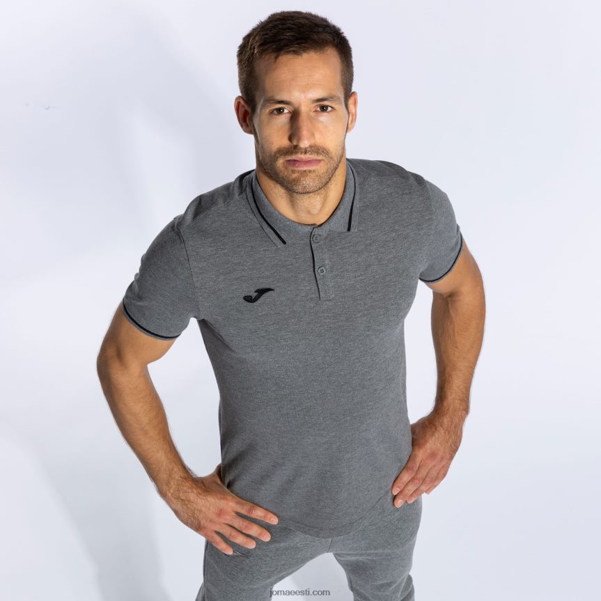 mehed lühikeste varrukatega polosärk ii DJNBH465 melanž hall Joma