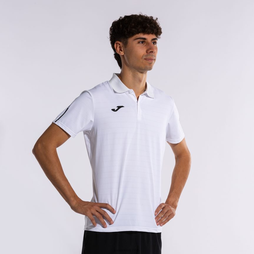 mehed lühikeste varrukatega torneo polosärk DJNBH775 valge Joma