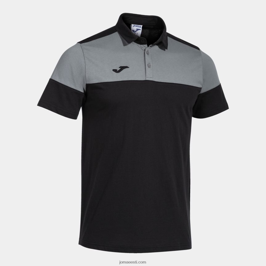 mehed polosärk lühikeste varrukatega crew v DJNBH626 must hall Joma