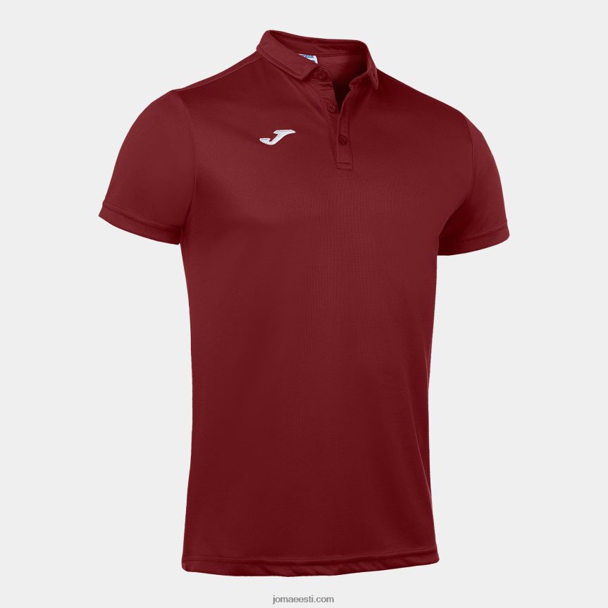 mehed polosärk lühikeste varrukatega hobi DJNBH292 Burgundia Joma