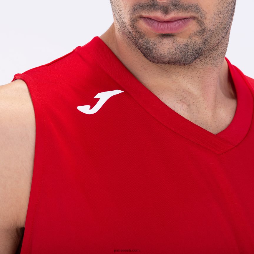 mehed varrukateta t-särk cancha iii DJNBH3163 punane valge Joma