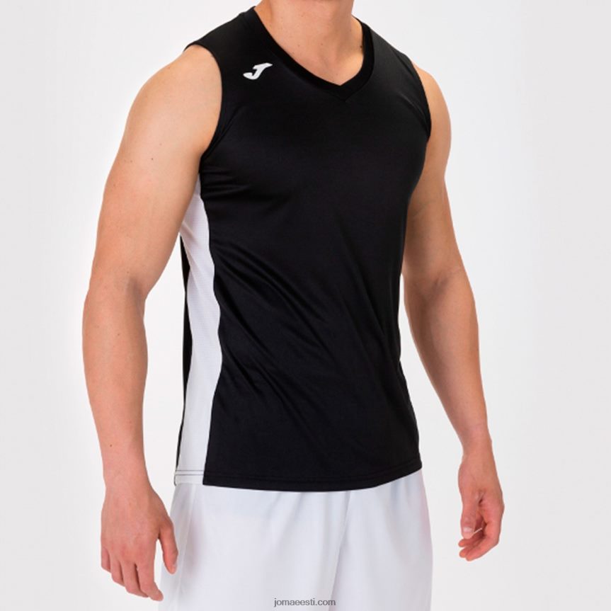 mehed varrukateta t-särk cancha iii DJNBH4593 must valge Joma