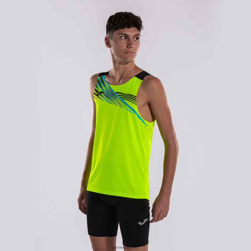 mehed varrukateta t-särk eliit x DJNBH3204 fluorestseeruv kollane must Joma