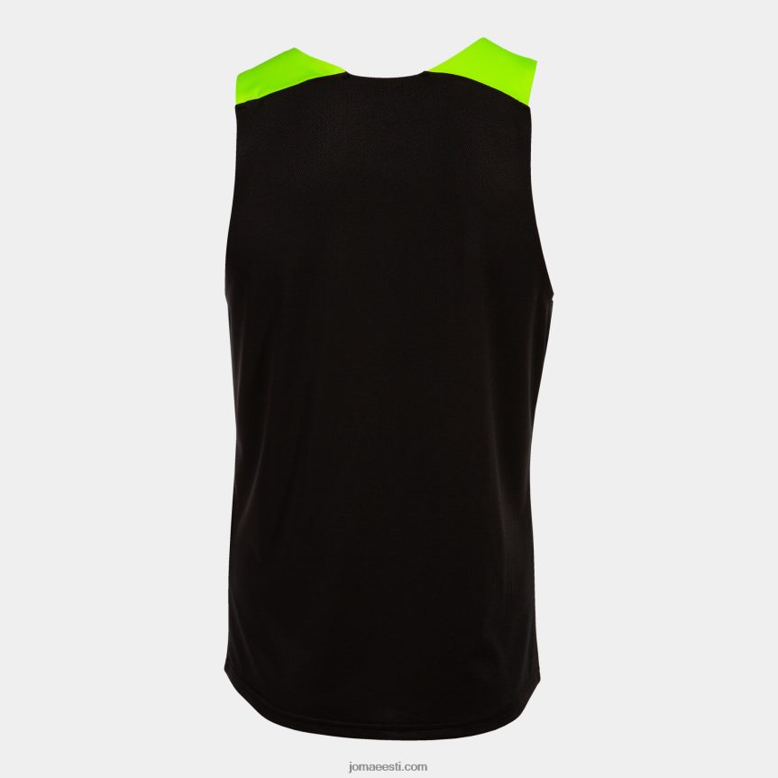 mehed varrukateta t-särk eliit x DJNBH392 must fluorestseeruv kollane Joma