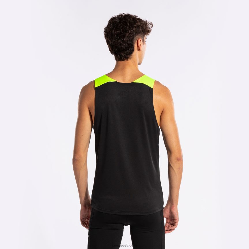 mehed varrukateta t-särk eliit x DJNBH392 must fluorestseeruv kollane Joma