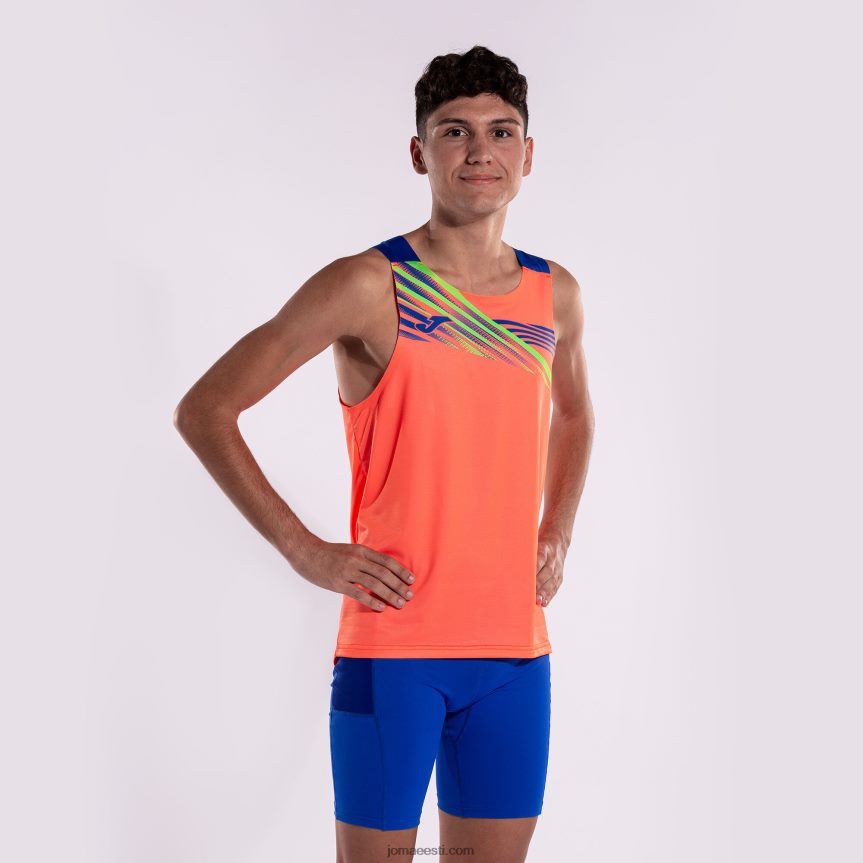 mehed varrukateta t-särk eliit x DJNBH4467 fluorestseeruv korallisinine Joma