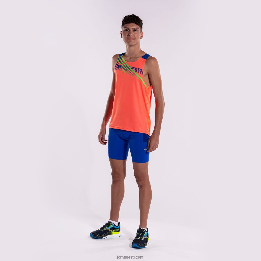 mehed varrukateta t-särk eliit x DJNBH4467 fluorestseeruv korallisinine Joma