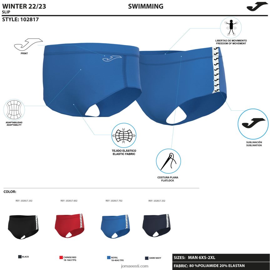 mehed ujumispüksid pritsmed DJNBH267 mereväe sinine Joma