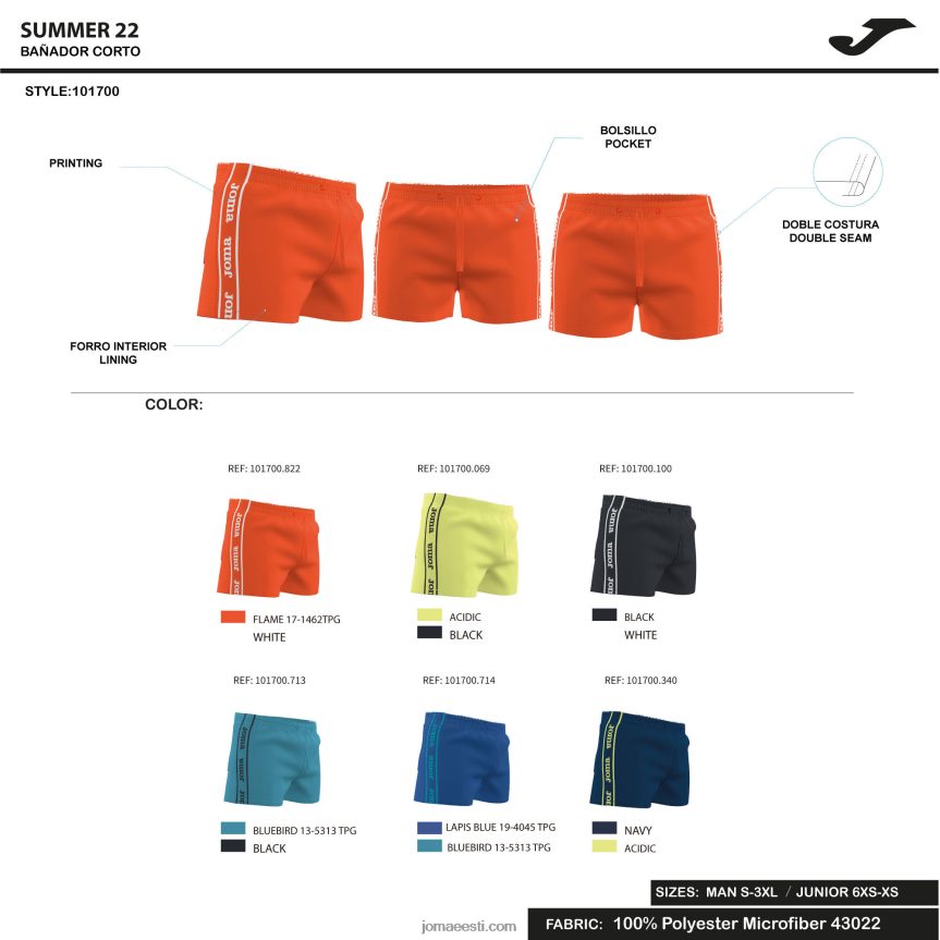 mehed ujumispükste tee DJNBH4547 mereväe sinine Joma