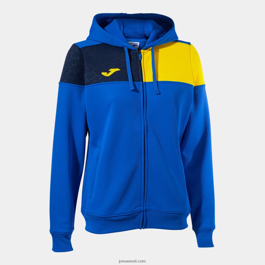naised kapuutsiga jope crew v DJNBH1596 kuninglik sinine kollane meresinine Joma