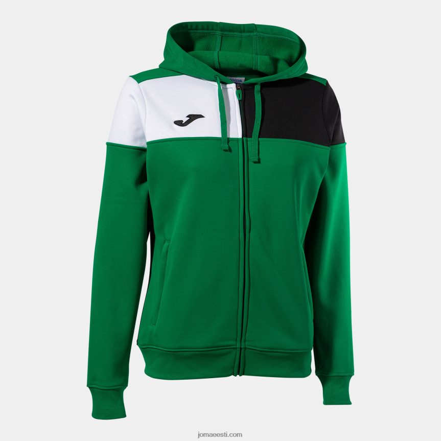 naised kapuutsiga jope crew v DJNBH2267 roheline must valge Joma