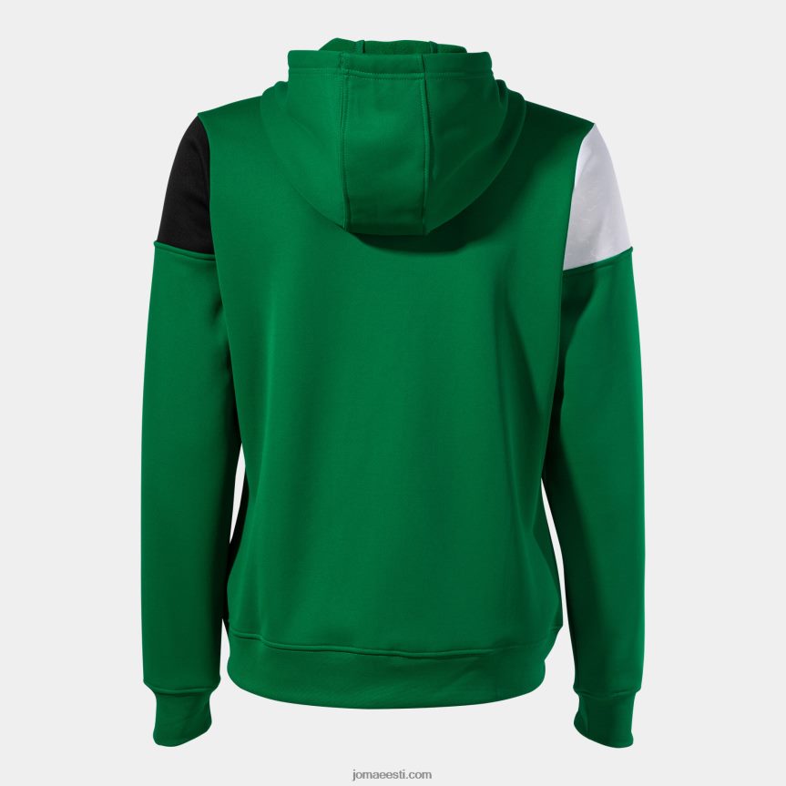 naised kapuutsiga jope crew v DJNBH2267 roheline must valge Joma