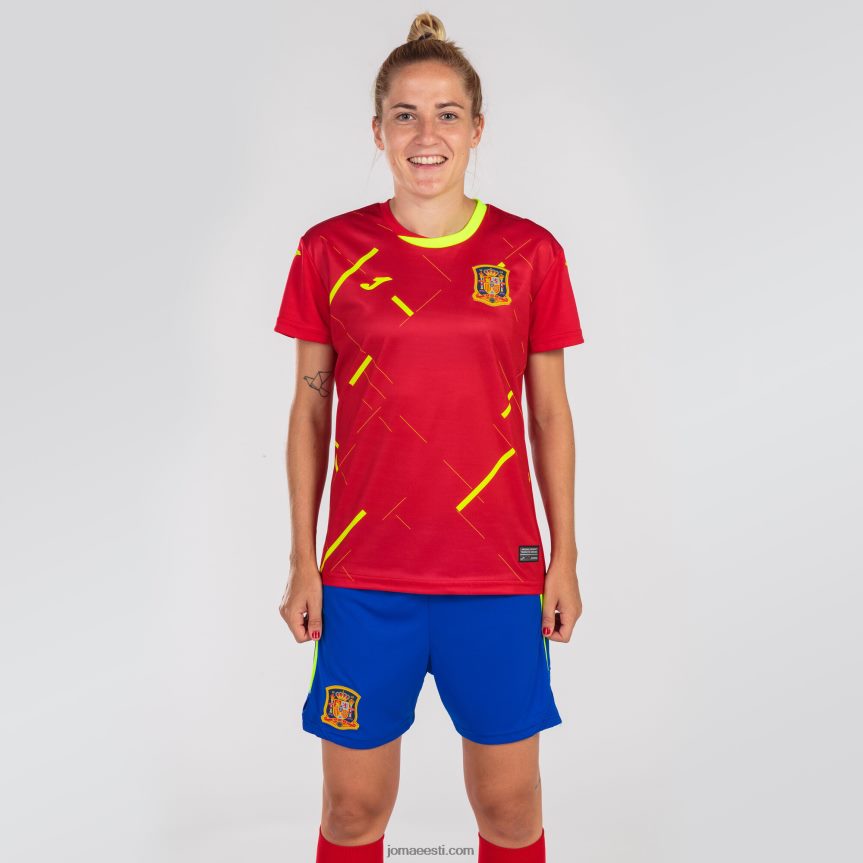 naised särk lühikeste varrukatega 1. vorm hispaania futsali valik DJNBH2513 punane Joma