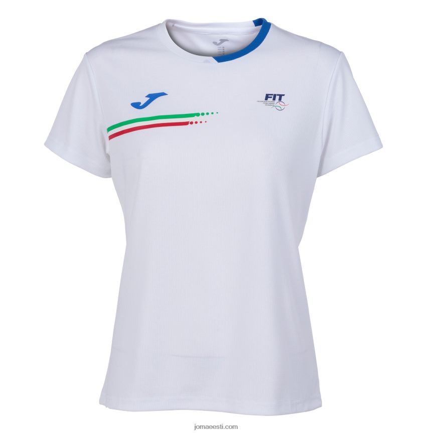 naised särk lühikeste varrukatega Itaalia tenniseliit DJNBH1809 valge Joma