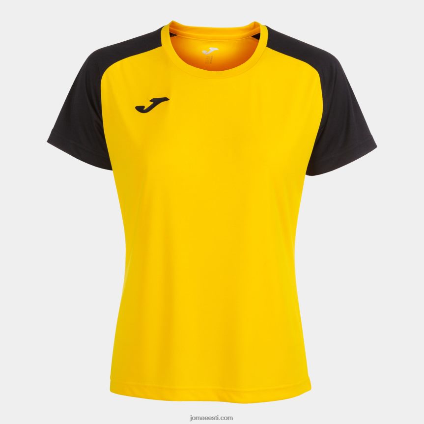 naised särk lühikeste varrukatega akadeemia iv DJNBH1999 kollane must Joma