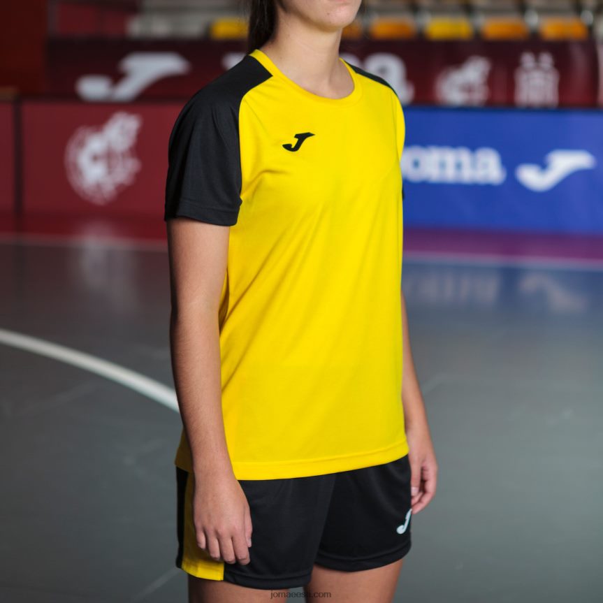naised särk lühikeste varrukatega akadeemia iv DJNBH1999 kollane must Joma