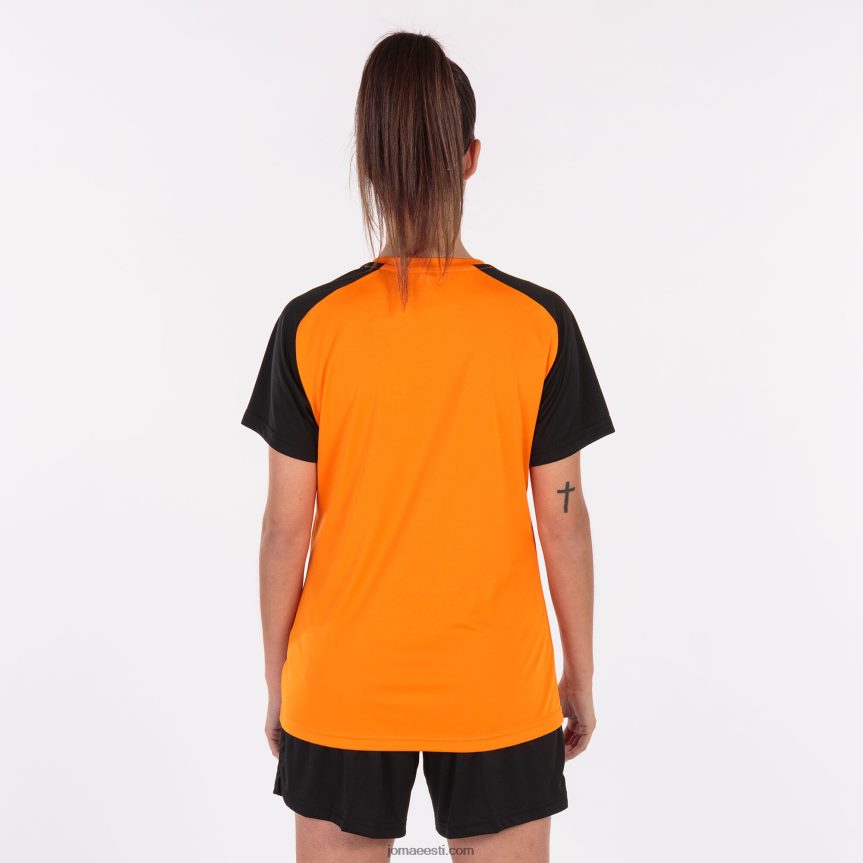 naised särk lühikeste varrukatega akadeemia iv DJNBH2369 oranž must Joma