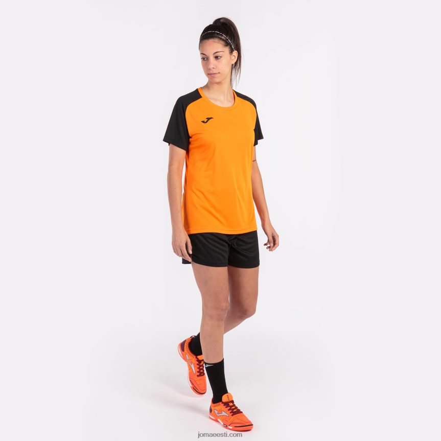 naised särk lühikeste varrukatega akadeemia iv DJNBH2369 oranž must Joma