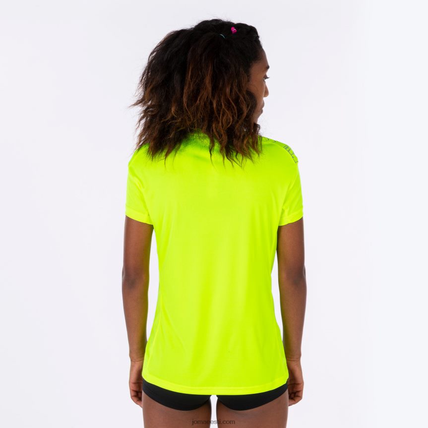 naised särk lühikeste varrukatega eliit viii DJNBH1838 fluorestseeruv kollane Joma