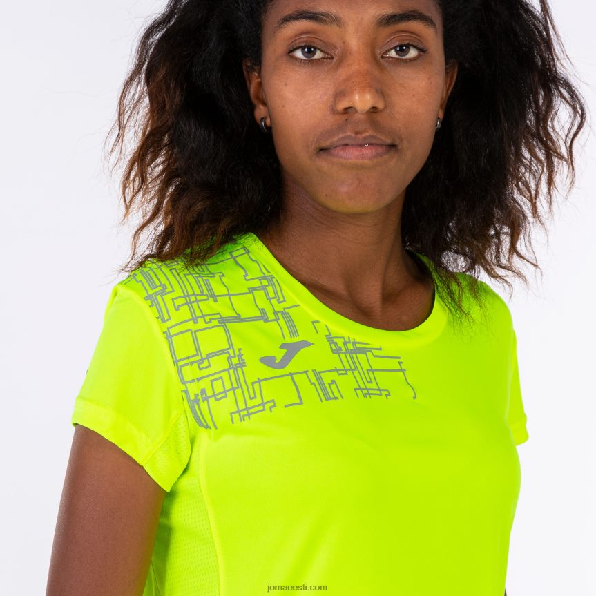 naised särk lühikeste varrukatega eliit viii DJNBH1838 fluorestseeruv kollane Joma