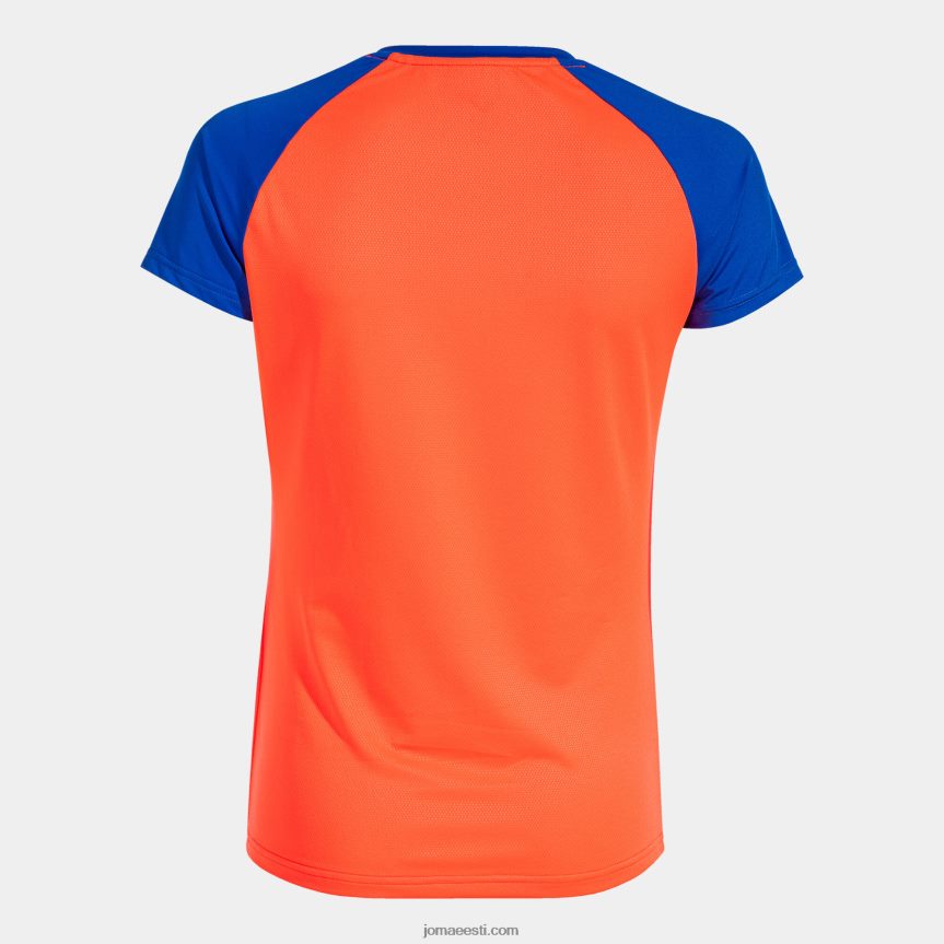 naised särk lühikeste varrukatega eliit x DJNBH1761 fluorestseeruv korallisinine Joma