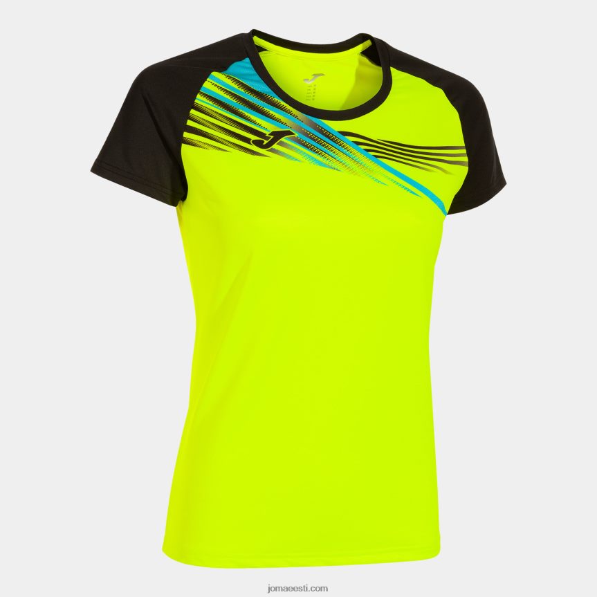 naised särk lühikeste varrukatega eliit x DJNBH1908 fluorestseeruv kollane must Joma