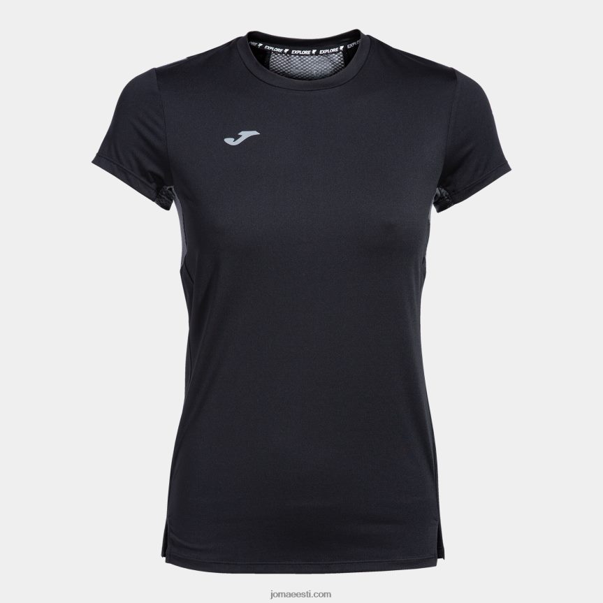 naised särk lühikeste varrukatega explorer DJNBH1959 must Joma