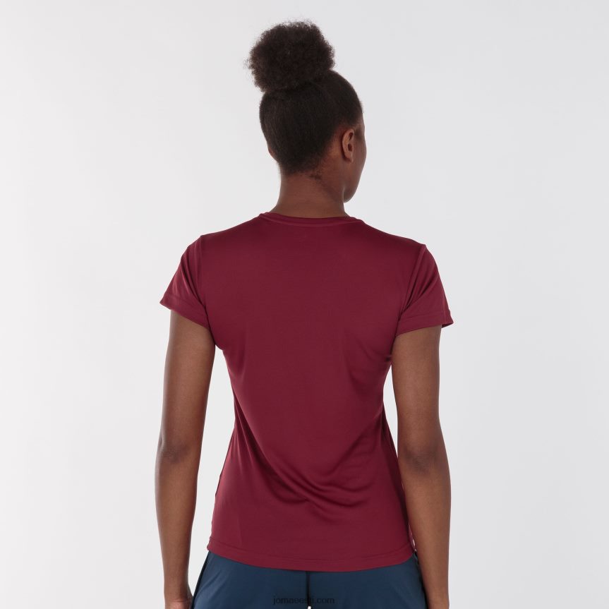 naised särk lühikeste varrukatega kombineeritud DJNBH1693 Burgundia Joma