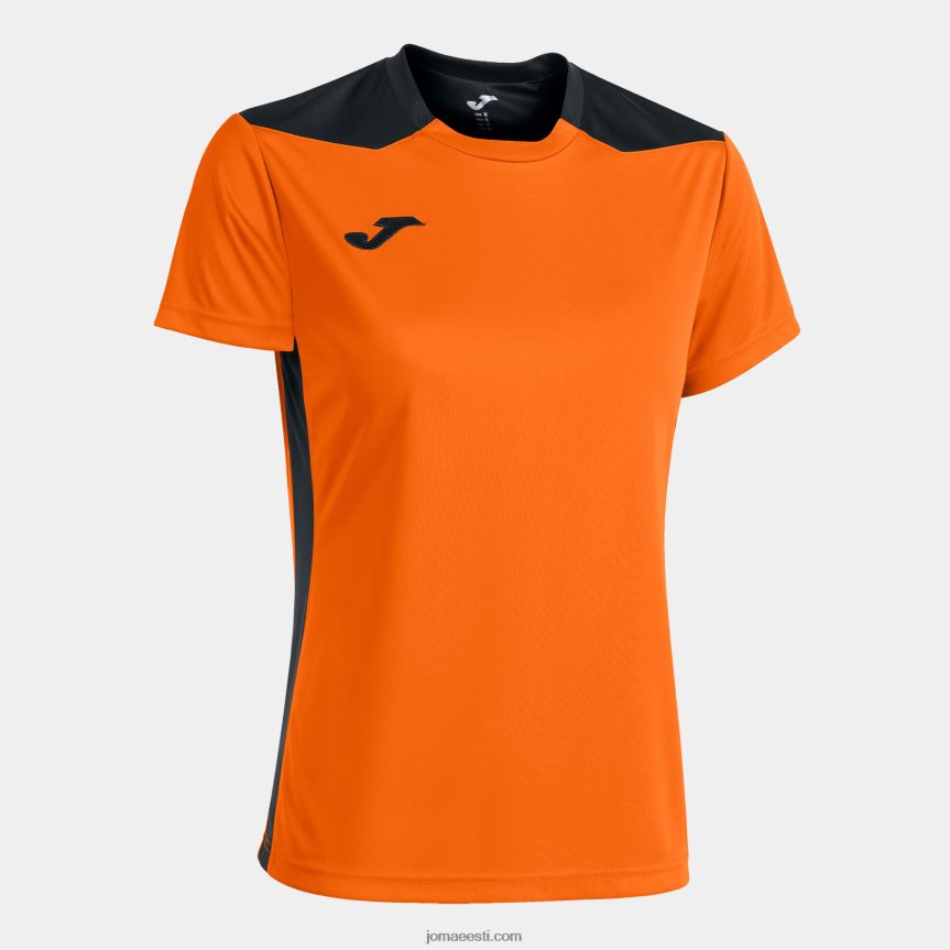 naised särk lühikeste varrukatega meistrivõistlused vi DJNBH2235 oranž must Joma