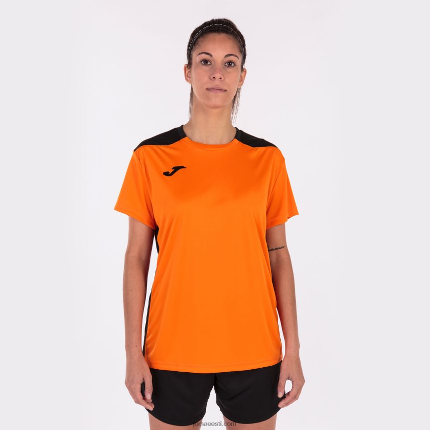 naised särk lühikeste varrukatega meistrivõistlused vi DJNBH2235 oranž must Joma