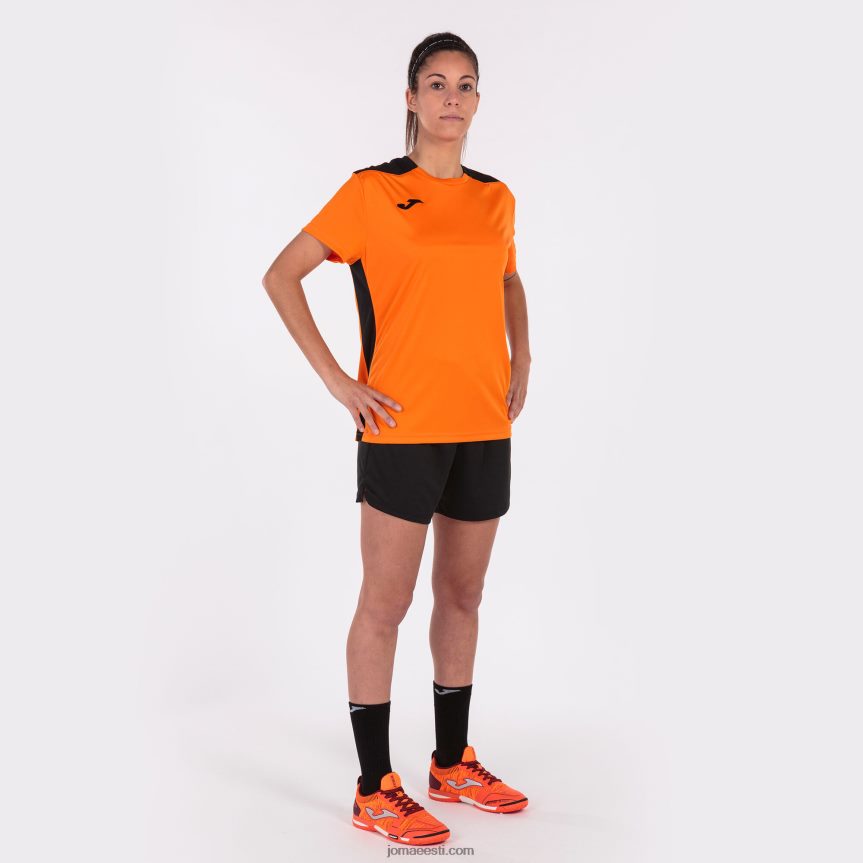 naised särk lühikeste varrukatega meistrivõistlused vi DJNBH2235 oranž must Joma