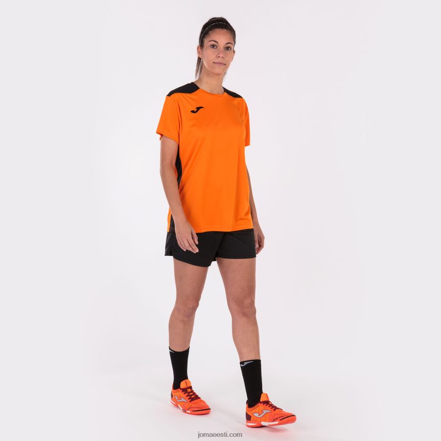 naised särk lühikeste varrukatega meistrivõistlused vi DJNBH2235 oranž must Joma