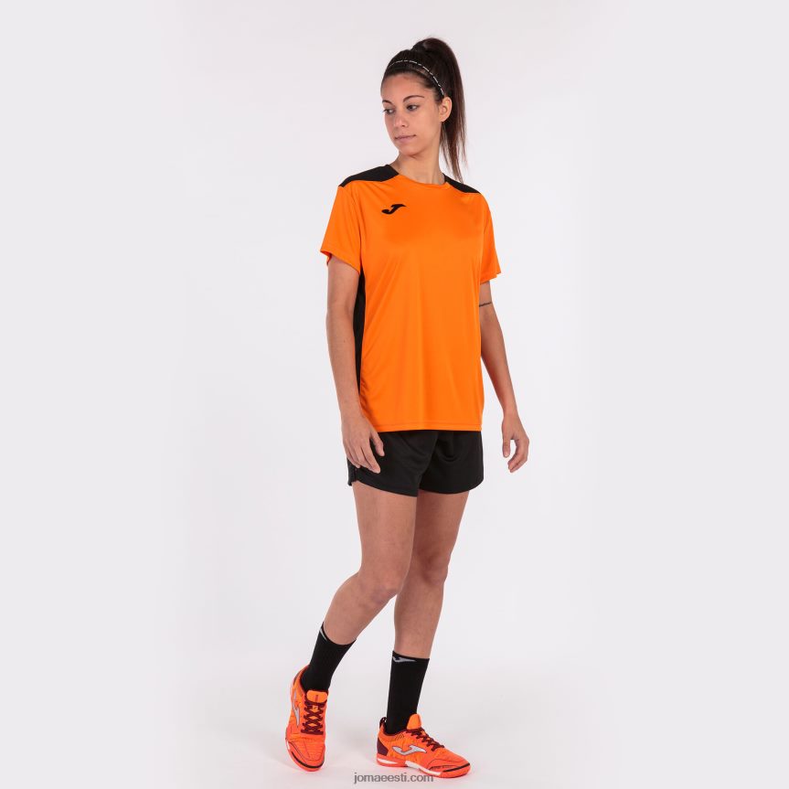 naised särk lühikeste varrukatega meistrivõistlused vi DJNBH2235 oranž must Joma