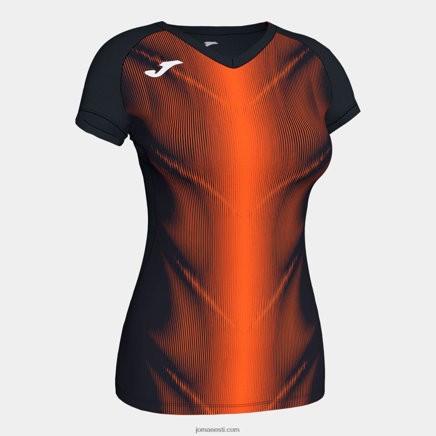 naised särk lühikeste varrukatega olimpia DJNBH3728 must oranž Joma