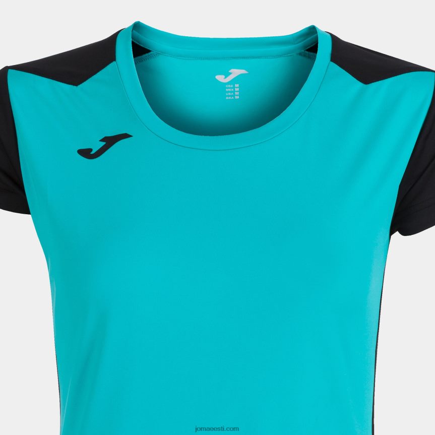naised särk lühikeste varrukatega rekord ii DJNBH1864 türkiis must Joma