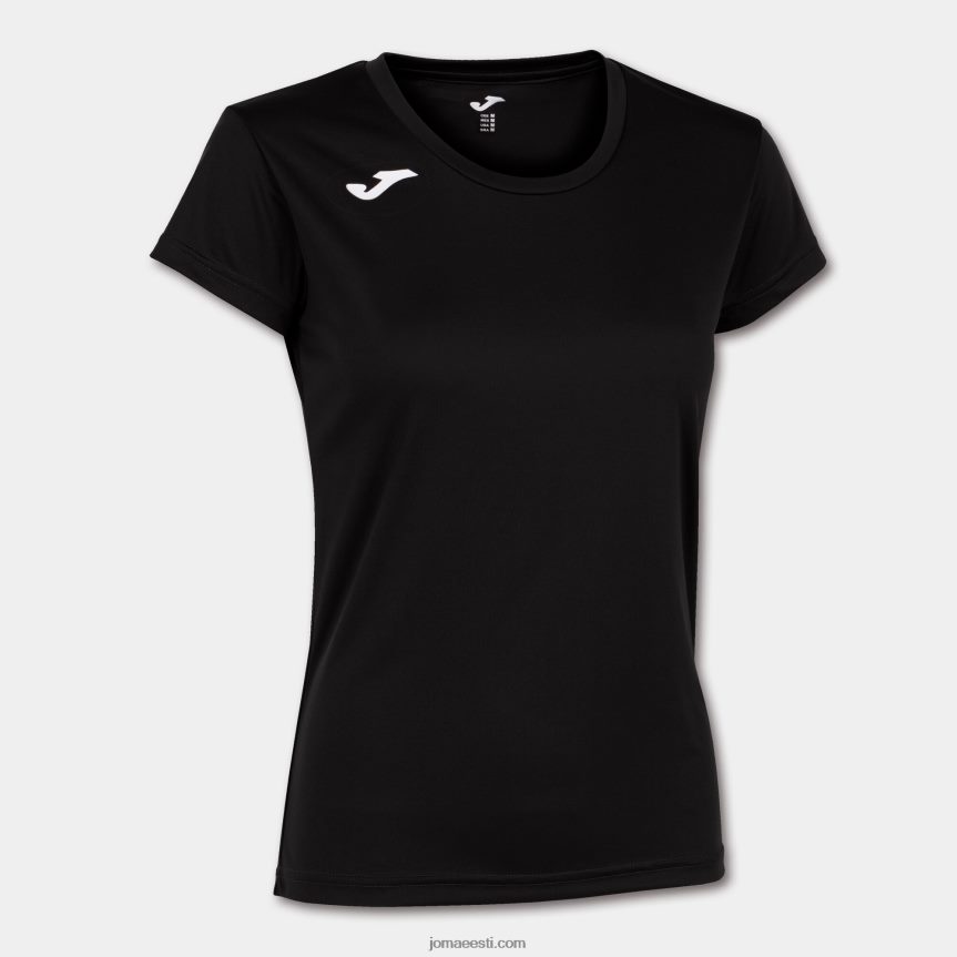 naised särk lühikeste varrukatega rekord ii DJNBH2127 must Joma