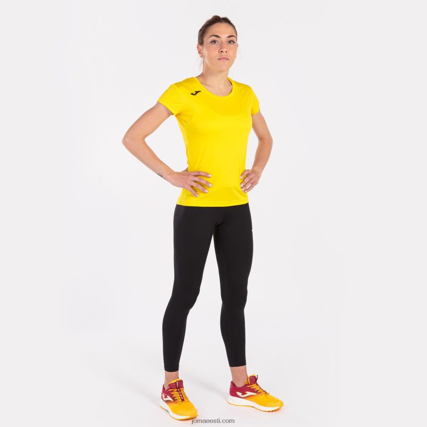 naised särk lühikeste varrukatega rekord ii DJNBH2484 kollane Joma