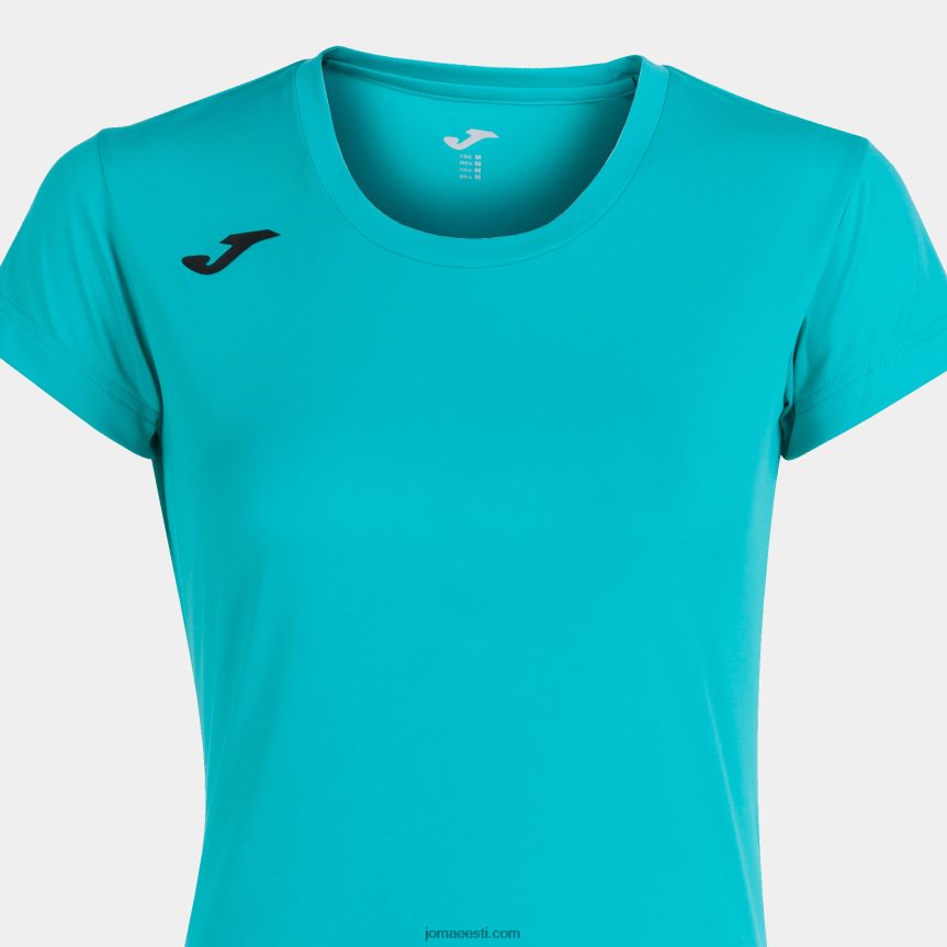 naised särk lühikeste varrukatega rekord ii DJNBH3613 türkiissinine Joma