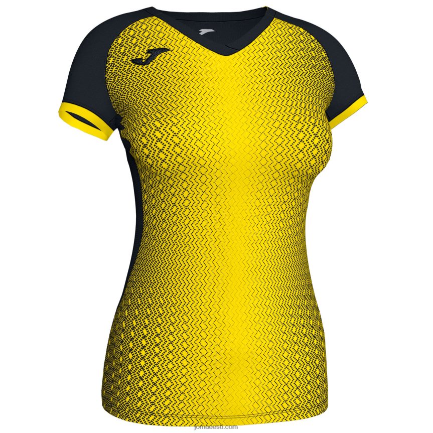 naised särk lühikeste varrukatega supernova DJNBH2561 must kollane Joma